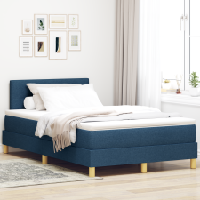 vidaXL Box Spring Ágy Matraccal & LED Kék 120x200 cm Szövet ágy és ágykellék