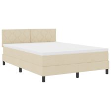 vidaXL Box Spring Ágy Matraccal & LED Krém 160x200 cm Szövet (3342301) ágy és ágykellék