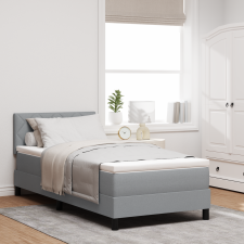 vidaXL Box Spring Ágy Matraccal & LED Világosszürke 100x200 cm Szövet ágy és ágykellék