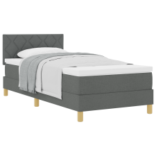 vidaXL Box Spring Ágy Matraccal Sötét Szürke 100x200 cm Textil (3338973) ágy és ágykellék