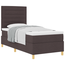 vidaXL Box Spring ágy matraccal, sötétbarna, 80x200 cm, szövet (3339500) ágy és ágykellék