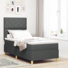vidaXL Box Spring Ágy Matraccal Sötétszürke 100x200 cm Szövet ágy és ágykellék