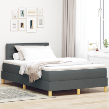 vidaXL Box Spring Ágy Matraccal Sötétszürke 120x190 cm Szövet ágy és ágykellék