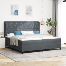 vidaXL Box Spring Ágy Matraccal, Sötétszürke, 200x200 cm, Bársony ágy és ágykellék