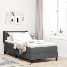 vidaXL Box Spring Ágy Matraccal Sötétszürke 90x200 cm Szövet ágy és ágykellék