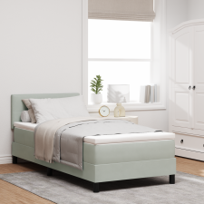 vidaXL Box Spring Ágy matraccal Világosszürke 100x200 cm Bársony ágy és ágykellék