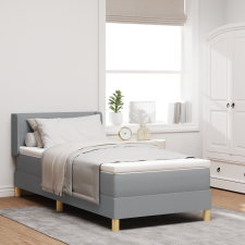 vidaXL Box Spring Ágy Matraccal Világosszürke 100x200 cm Szövet ágy és ágykellék