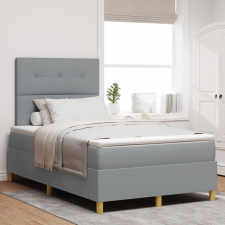 vidaXL Box Spring ágy matraccal, világosszürke, 120x200 cm szövet ágy és ágykellék