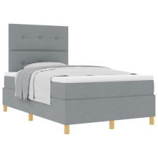 vidaXL Box Spring ágy matraccal Világosszürke Kis Kétszemélyes Szövet (3339602) ágy és ágykellék