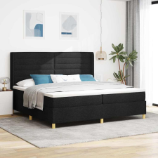 vidaXL Box Spring ágy matracmal fejtámlával Fekete 200 x 200 cm szövet ágy és ágykellék