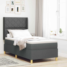 vidaXL Box Spring ágy matracmal Sötétszürke 90 x 190 cm szövet ágy és ágykellék