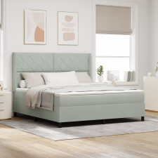 vidaXL Box Spring Ágy Matracokkal Világosszürke 180x200 cm Bársony ágy és ágykellék