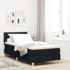 vidaXL Box spring ágy puha matraccal, fekete, 90x190 cm, szövet ágy és ágykellék