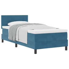 vidaXL Box Spring Ágy Süket Sötétkék 100x200 cm Bársony (3339156) ágy és ágykellék