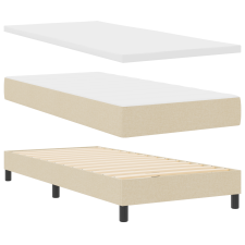vidaXL Box Tavasz Ágy Matrac Krém 180x200 cm Szövet (3341123) ágy és ágykellék