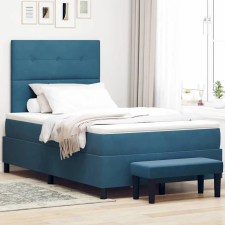vidaXL Boxrugós ágy fejtámlával Sötétkék 190 x 120 cm Bársony ágy és ágykellék