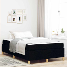 vidaXL Boxrugós ágy Fekete és fehér és fekete 120 x 200 cm szövet ágy és ágykellék