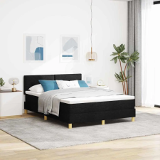 vidaXL Boxrugós ágy matracmal fejtámlával Fekete 140 x 190 cm szövet ágy és ágykellék