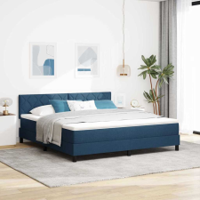 vidaXL Boxrugós ágy matracmal fejtámlával Kék 180 x 200 cm szövet ágy és ágykellék