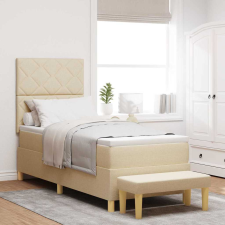 vidaXL Boxrugós ágy matracmal fejtámlával Krém 80 x 200 cm szövet ágy és ágykellék