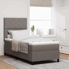 vidaXL Boxrugós ágy matracmal fejtámlával Tópszínű 100 x 200 cm szövet ágy és ágykellék