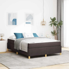 vidaXL Boxrugós ágy matracmal Sötétbarna és fehér 140 x 190 cm szövet ágy és ágykellék