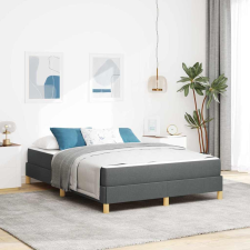 vidaXL Boxrugós ágy Sötétszürke és Barna 140 x 190 cm ágy és ágykellék