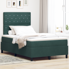 vidaXL Boxspring Ágy Àgybetéttel Sötét Zöld 120x200 cm Bársony ágy és ágykellék