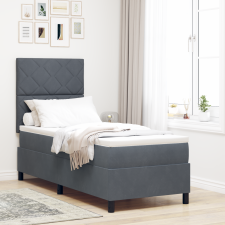 vidaXL Boxspring Ágy Kárpittal és LED Világítással Sötétszürke 80x200 cm ágy és ágykellék