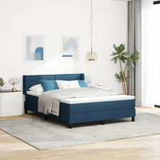 vidaXL Boxspring Ágy Matrac csomagban, kék, 140 x 190 cm, szövet ágy és ágykellék