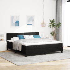 vidaXL Boxspring Ágy Matrac és LED Fekete 180x200 cm Bársony ágy és ágykellék