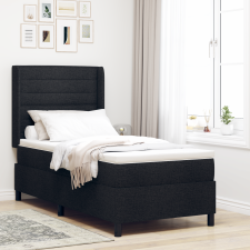 vidaXL Boxspring Ágy Matrac és LED Fekete 80x200 cm Szövet ágy és ágykellék