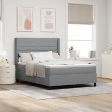 vidaXL Boxspring Ágy Matrac és LED Fénnyel Világosszürke 160x200 cm Szövet ágy és ágykellék