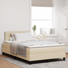 vidaXL Boxspring Ágy Matrac és LED Krém 120x200 cm Szövet ágy és ágykellék
