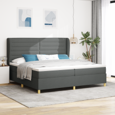 vidaXL Boxspring Ágy Matrac Esernyő Szürke 200x200 cm Szövet ágy és ágykellék