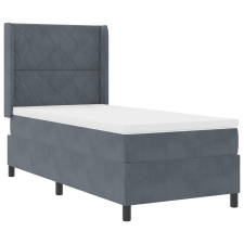 vidaXL Boxspring Ágy Matrac Ezüstszürke 90x190 cm Bársonyos (3342039) ágy és ágykellék