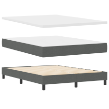 vidaXL Boxspring Ágy Matrac Készlettel - Sötétszürke, 140x190 cm, Szövet (3340081) ágy és ágykellék