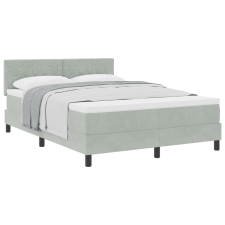 vidaXL Boxspring Ágy Matrac Kivilágos Szürke 140x200 cm Bársonyos (3339110) ágy és ágykellék