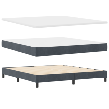 vidaXL Boxspring Ágy Matrac Kollokációs Sötétszürke 180x200 cm Bársony (3340347) ágy és ágykellék