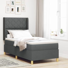 vidaXL Boxspring Ágy Matrac Középsötét Szürke 90x200 cm Szövet ágy és ágykellék