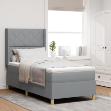 vidaXL Boxspring Ágy Matrac LED Fény Szürke 90x200 cm Szövet ágy és ágykellék