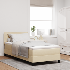 vidaXL Boxspring Ágy Matrac & LED Krém 100x200 cm Szövet ágy és ágykellék