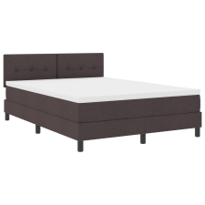vidaXL Boxspring Ágy Matrac + LED Sötétbarna 140x190 cm Szövet (3342208) ágy és ágykellék