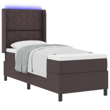 vidaXL Boxspring Ágy Matrac & LED Sötétbarna 90x190 cm Szövet (3343542) ágy és ágykellék
