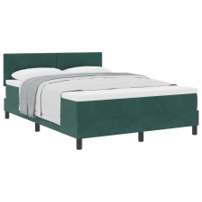 vidaXL Boxspring Ágy Matrac nélkül Sötét Zöld 140x200 cm Bársony (3339179) ágy és ágykellék
