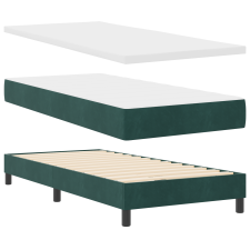 vidaXL Boxspring Ágy Matrac Nélkül - Sötét Zöld - 90x190 cm - Bársony (3340313) ágy és ágykellék