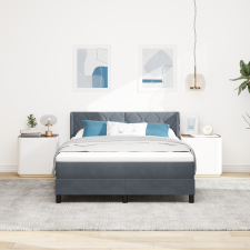 vidaXL Boxspring Ágy Matrac nélkül Sötétszürke 160x200 cm Bársonyos ágy és ágykellék