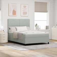 vidaXL Boxspring Ágy Matrac nélkül Világosszürke 140x190 cm Bársony ágy és ágykellék