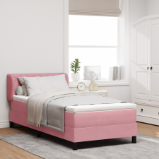 vidaXL Boxspring Ágy Matrac Rózsaszín 90x190 cm Bársonyos ágy és ágykellék