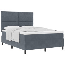 vidaXL Boxspring Ágy Matrac Szürke 160x200 cm Bársonyos (3339909) ágy és ágykellék